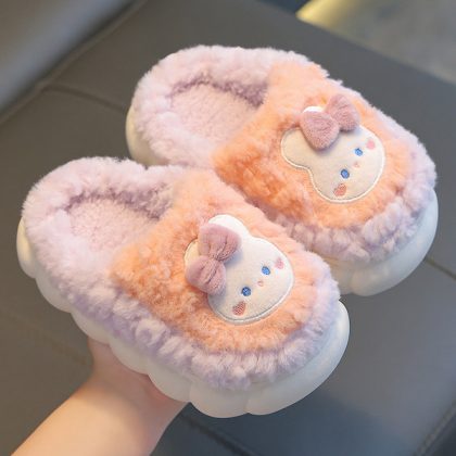 Children’s Cotton Slippers for Girls 2025 New Autumn and Winter Boys’ Home Indoor Girls’ Bags with Non-Slip Warm Soft Soles