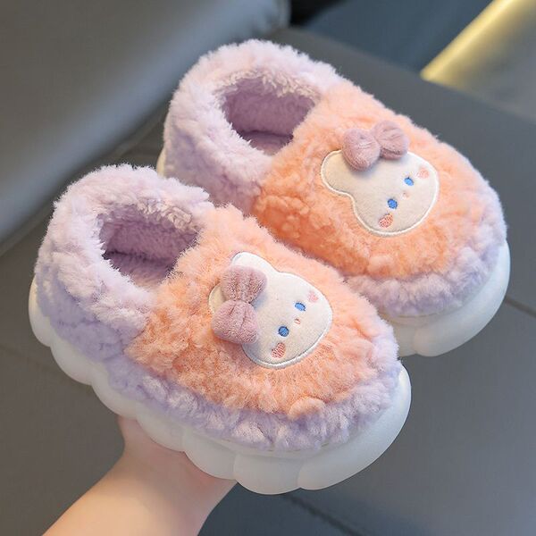 Children's Cotton Slippers for Girls 2025 New Autumn and Winter Boys' Home Indoor Girls' Bags with Non-Slip Warm Soft Soles - Image 2